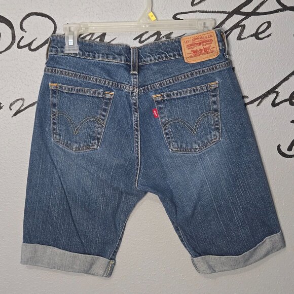 Levi's 515 Bermuda Denim Jean Shorts Mid Rise Rolled Cuff, 4 - Picture 6 of 7
